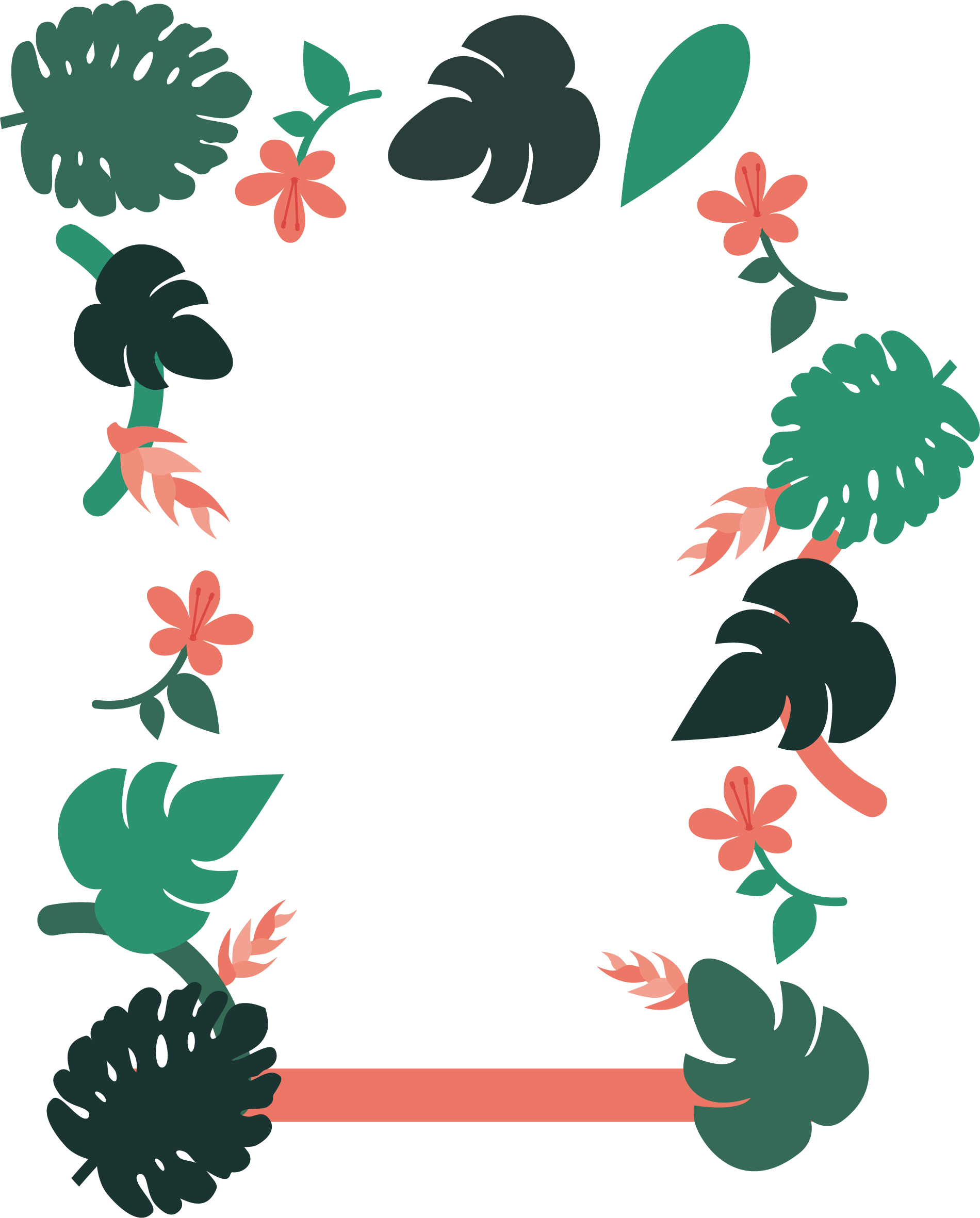 Clipart Banana Border - Green - Png Download (1900x2362), Png Download