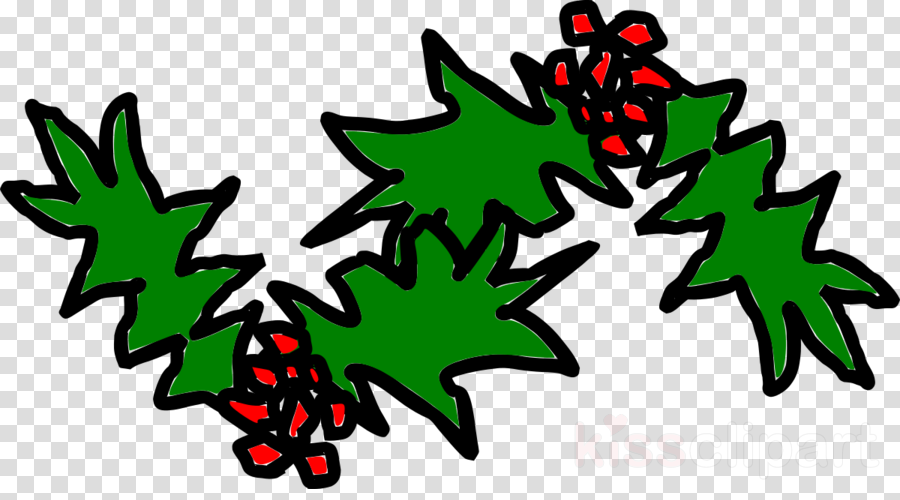 Download Xmas Holly Clipart Christmas Day Christmas - Transparent Christmas Tree Decal - Png Download (900x500), Png Download