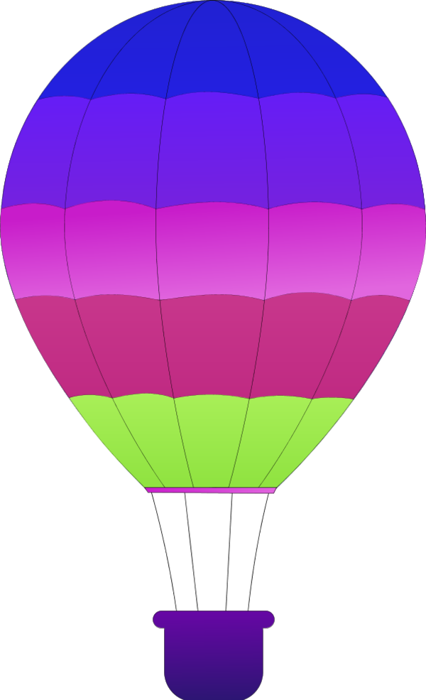 Horizontal Striped Hot Air Balloons - Mail Icon Clipart (600x985), Png Download