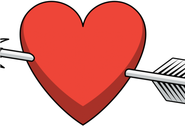 Valentine`s Day Clipart Valentines Day Food - Heart With Arrow Through - Png Download (640x480), Png Download