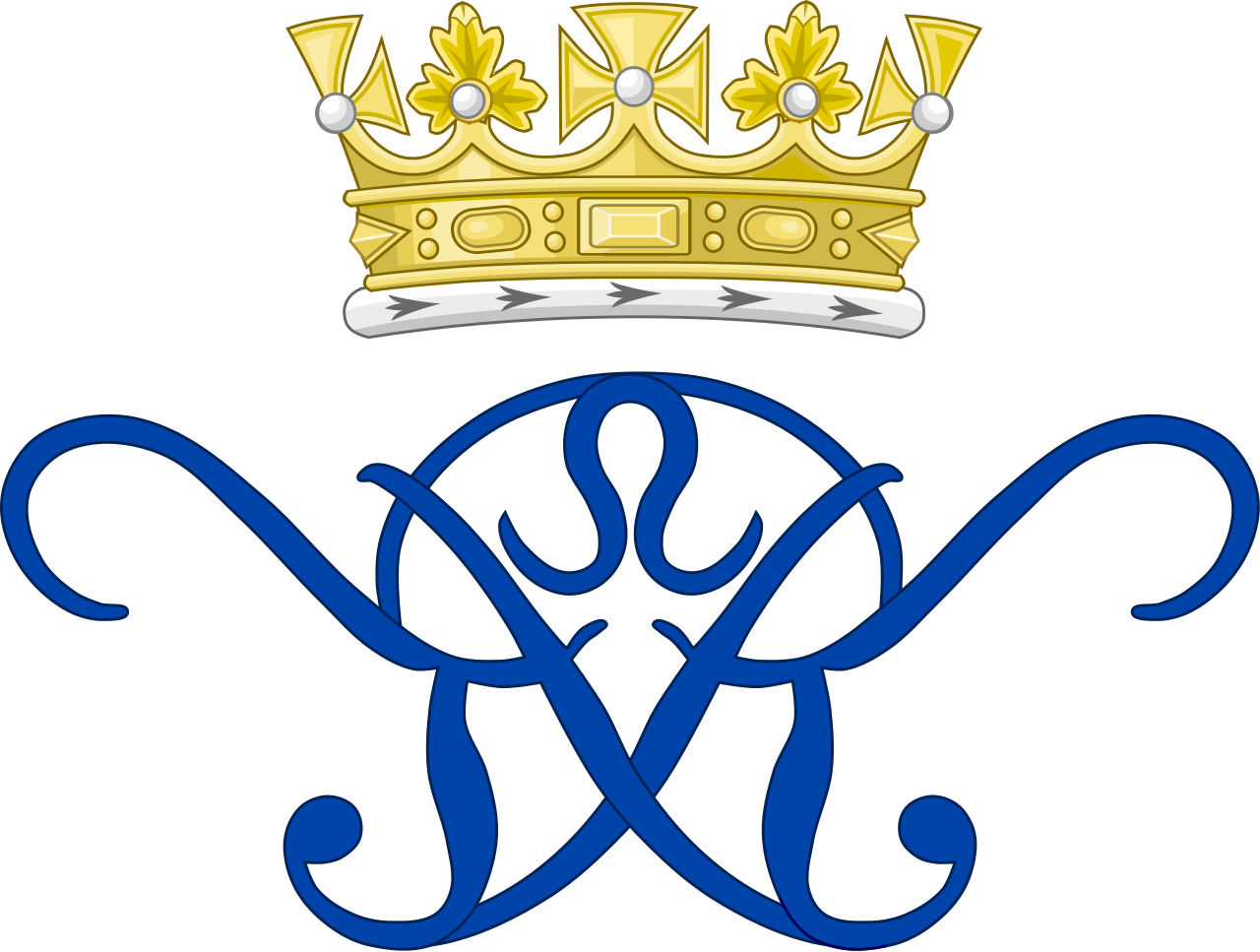 Royal Monogram Of Princess Katarina Of Yugoslavia, - Crest Clipart (1280x967), Png Download