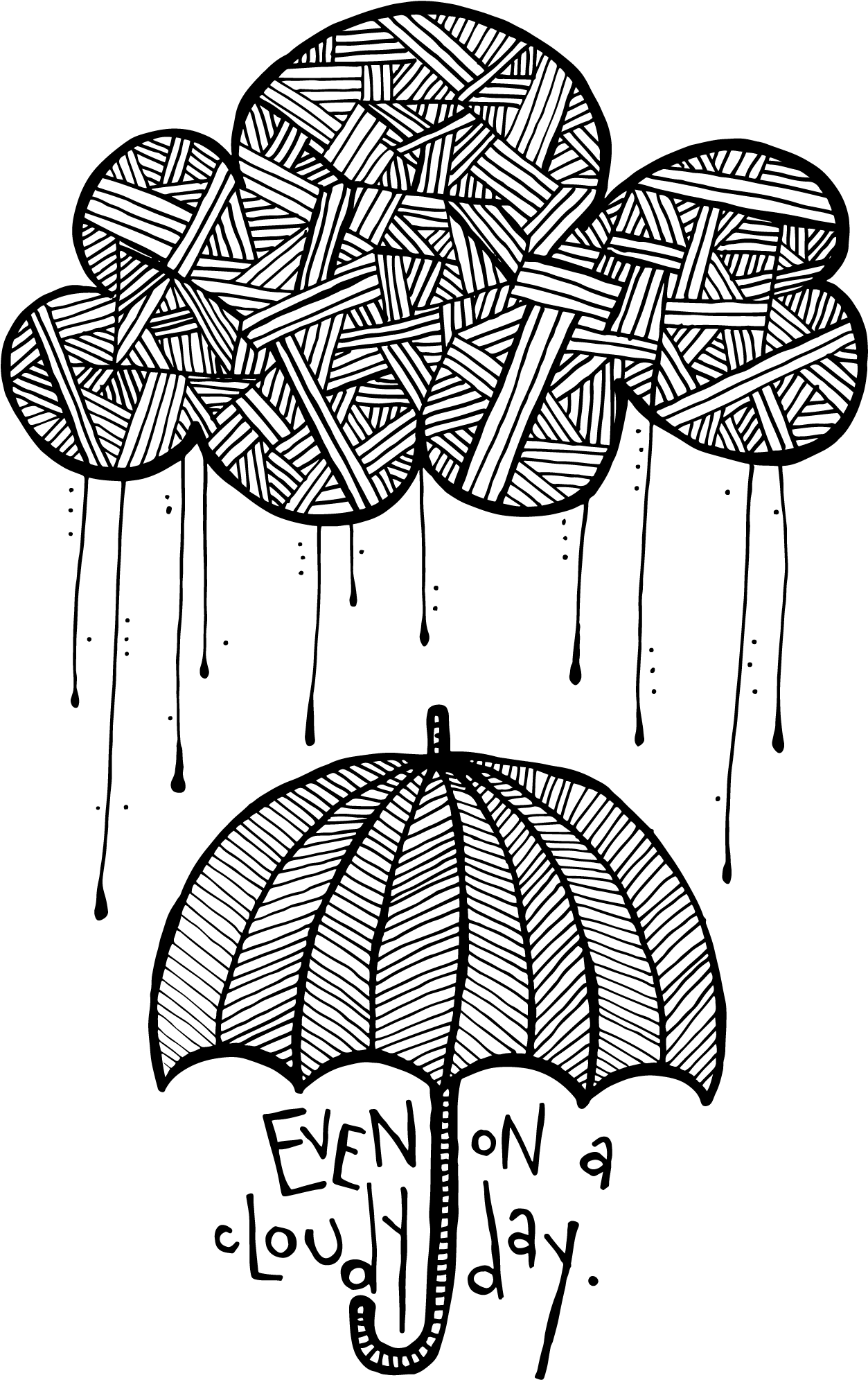 Even On A Cloudy Day - Draw Cloudy Day Clipart (2000x2000), Png Download