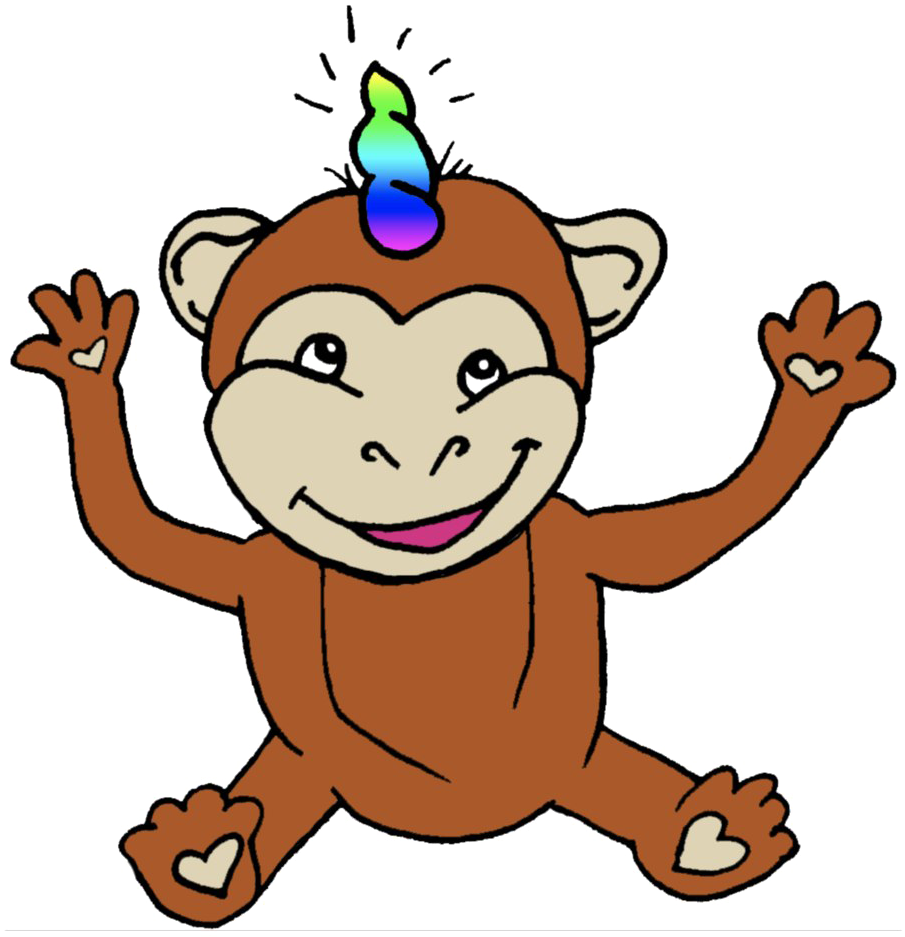 Cute Cartoon Monkey Png Photo Clipart (1000x1000), Png Download