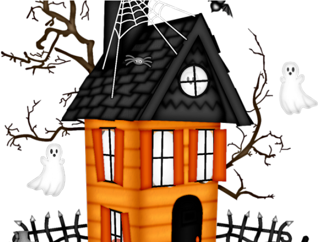 Haunted Clipart Cabin - Clipart House Of Halloween - Png Download (640x480), Png Download