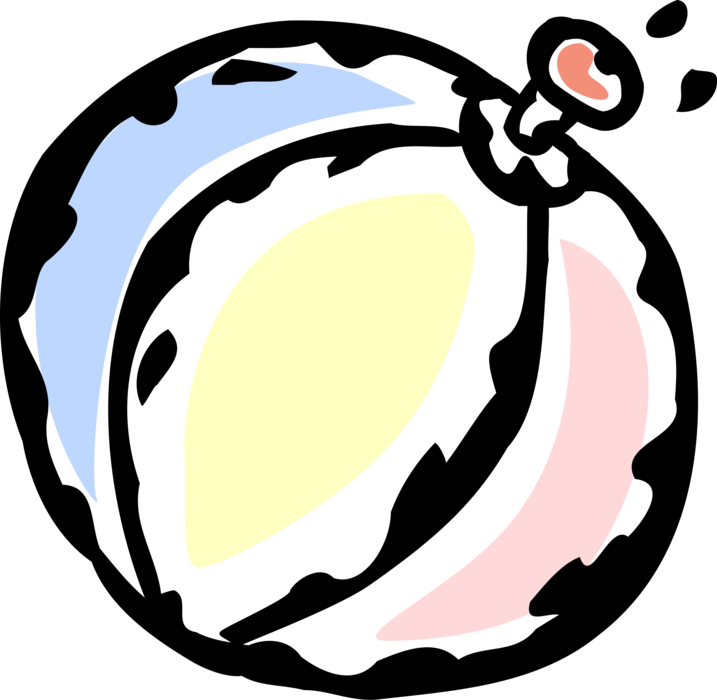 Vector Illustration Of Inflatable Beach Ball Water Clipart (717x700), Png Download