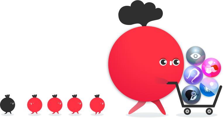 Shopping Radish - Cartoon Clipart (763x406), Png Download