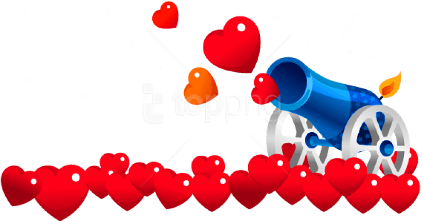 Free Png Download Valentines Heart Cannonpicture Png - Heart Cannon Clipart (850x461), Png Download