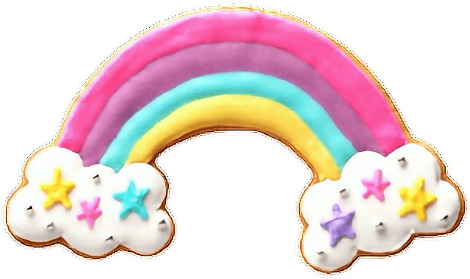 #colorful #cute #rainbow #stars #cookie #could #sky Clipart (1024x772), Png Download