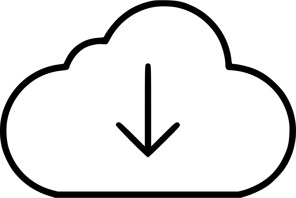Cloud Clouds Cloudy Database Download Server Storage - Line Art Clipart (980x658), Png Download