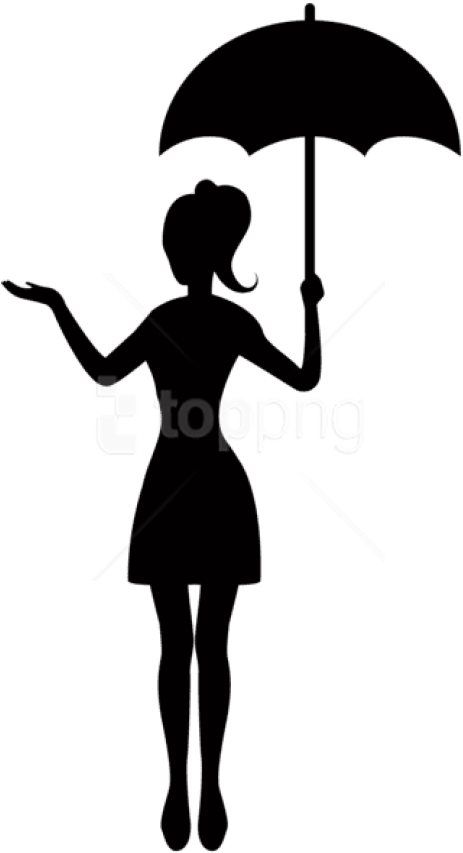 Free Png Girl With Umbrella Silhouette Png - Girl With Umbrella Clip Art Transparent Png (480x868), Png Download
