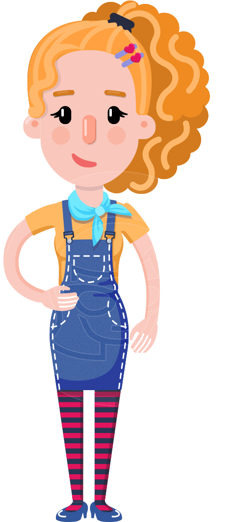 Cute Blonde Girl In Flat Style Cartoon Character - Cartoon Clipart (957x1060), Png Download