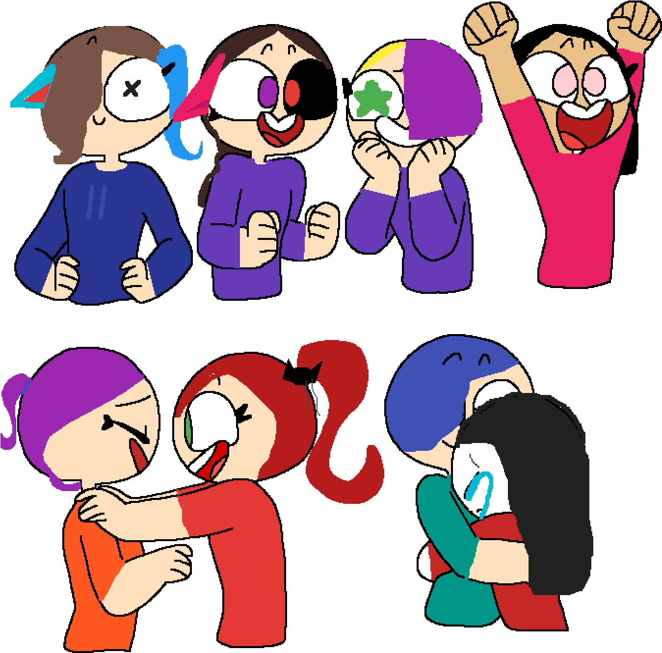 Gave Three People Outfit Hair And Accessory Updates - Cartoon Clipart (1400x1400), Png Download