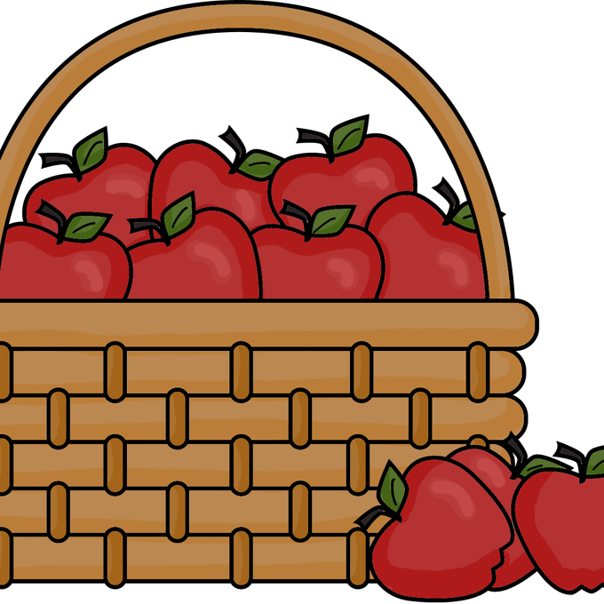 Empty Bushel Basket Clipart Clipart Suggest - Basket Of Apples Cartoon - Png Download (680x680), Png Download