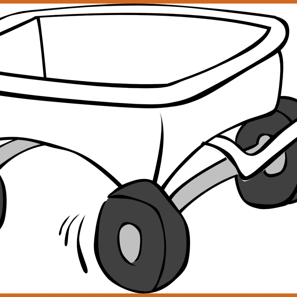Horse Cart Coloring Pages With Challenge Wagon Page - Cart Clipart Black And White - Png Download (1024x1024), Png Download