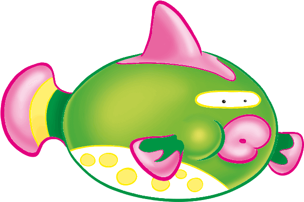 Green Puffer Fish⇄ - Cartoon Clipart (700x700), Png Download