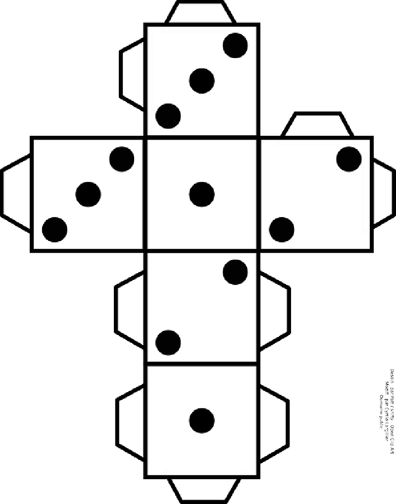 Cube, Dice, Handicrafts, Tinker, Dots, Counting - Net Of A Dice Clipart (800x1017), Png Download