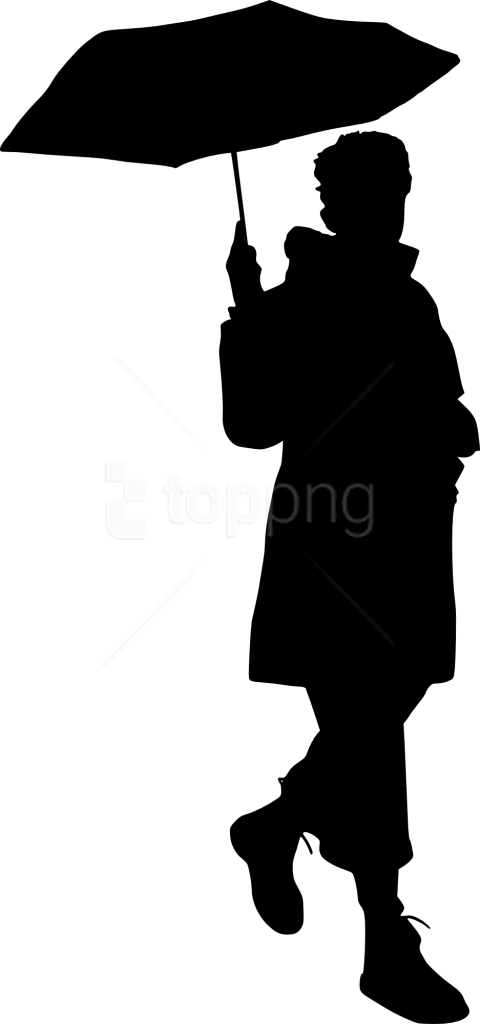 Free Png Woman Umbrella Silhouette Png Images Transparent - Silhouette Clipart (480x1024), Png Download
