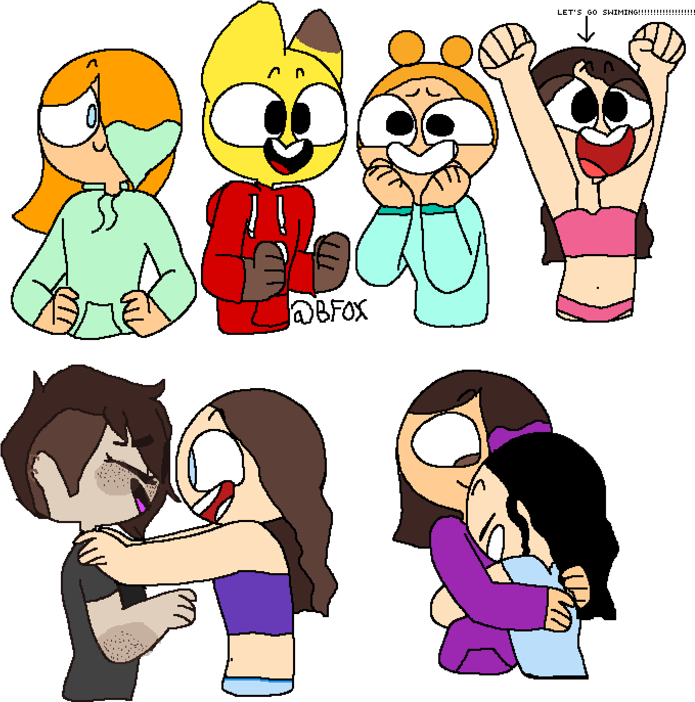 Lets Go Swimming - Cartoon Clipart (1400x1400), Png Download