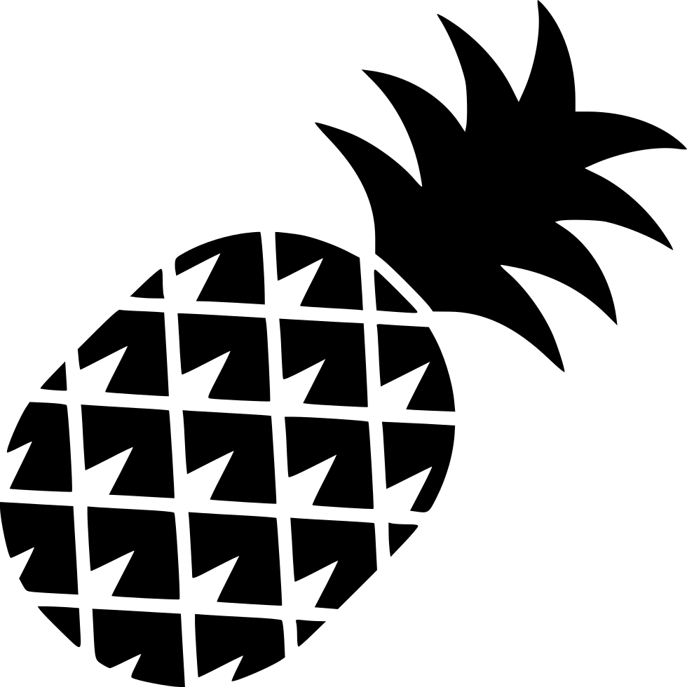 Pineapple Outline Png Transparent Background - Abacaxi Preto Png Clipart (980x980), Png Download