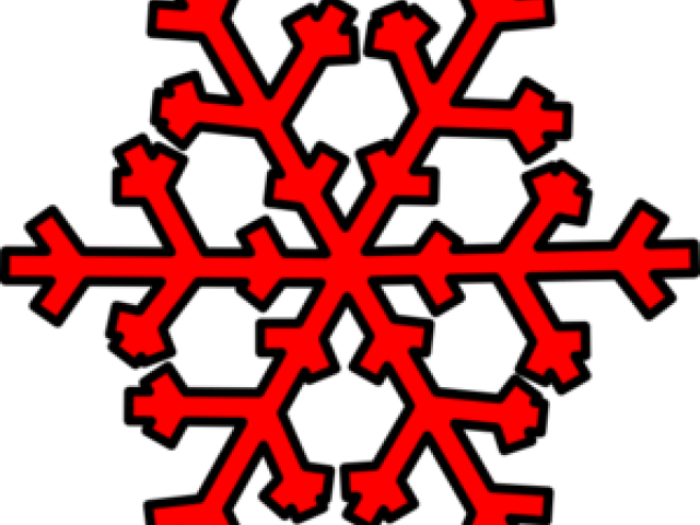 Red Snowflake Transparent Background Clipart (640x480), Png Download