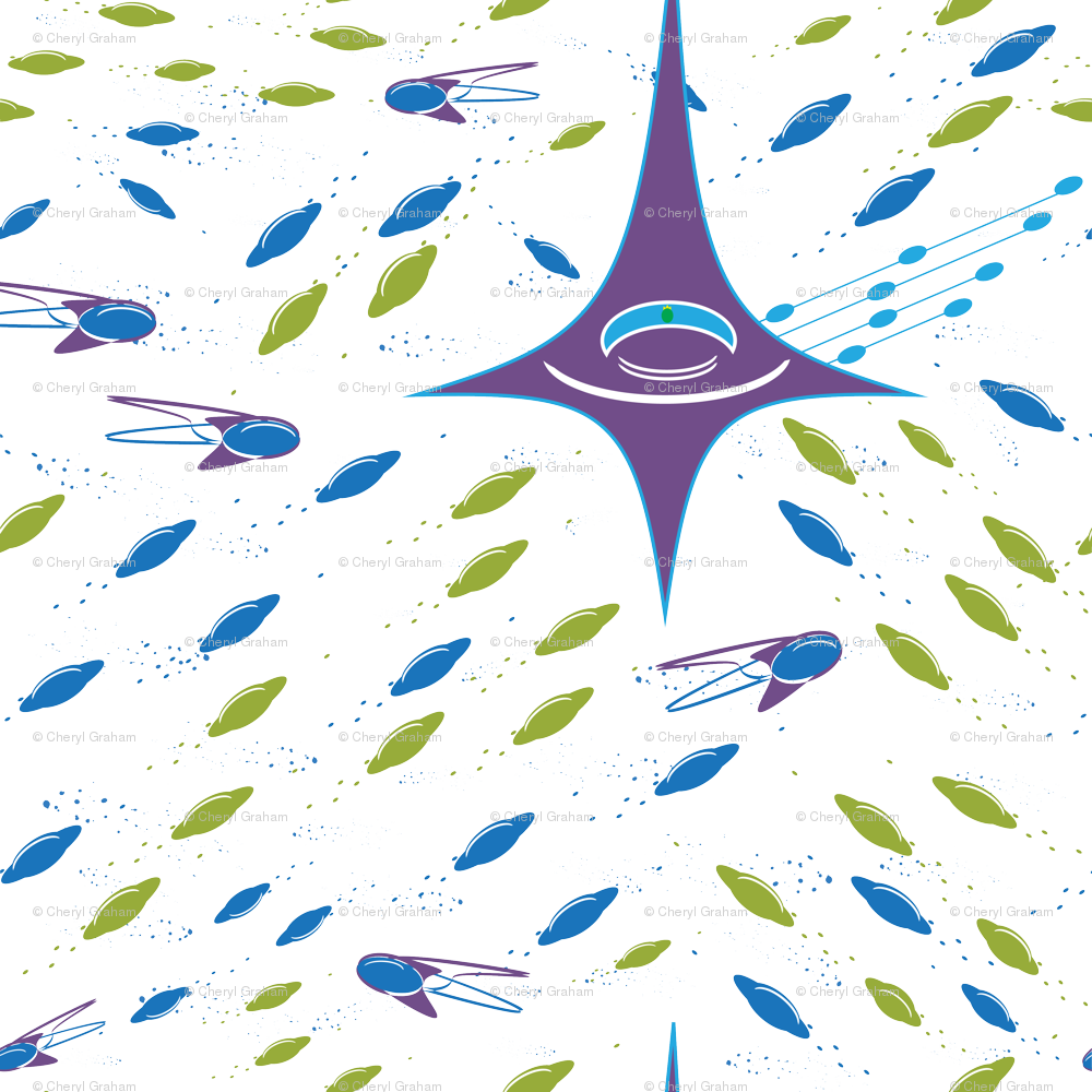 1044 Space Ship King Purple Fighters White Background Clipart (1000x1000), Png Download