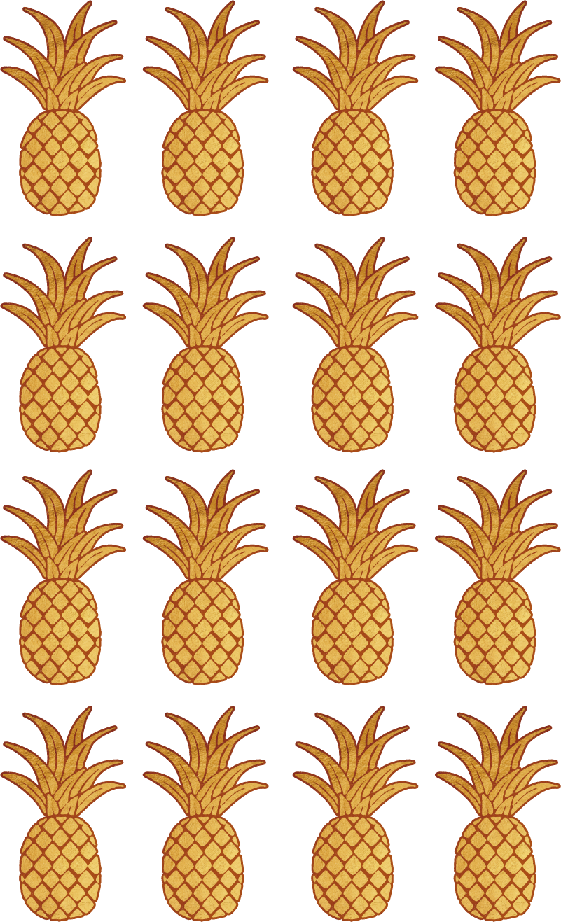 Golden Pineapples Wall Sticker - Pineapple Clipart (801x1317), Png Download