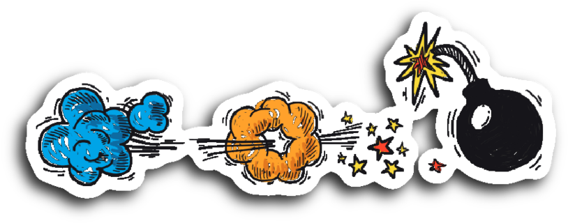 Hand Drawn Comic Book Stickers - Cartoon Clipart (1000x1000), Png Download