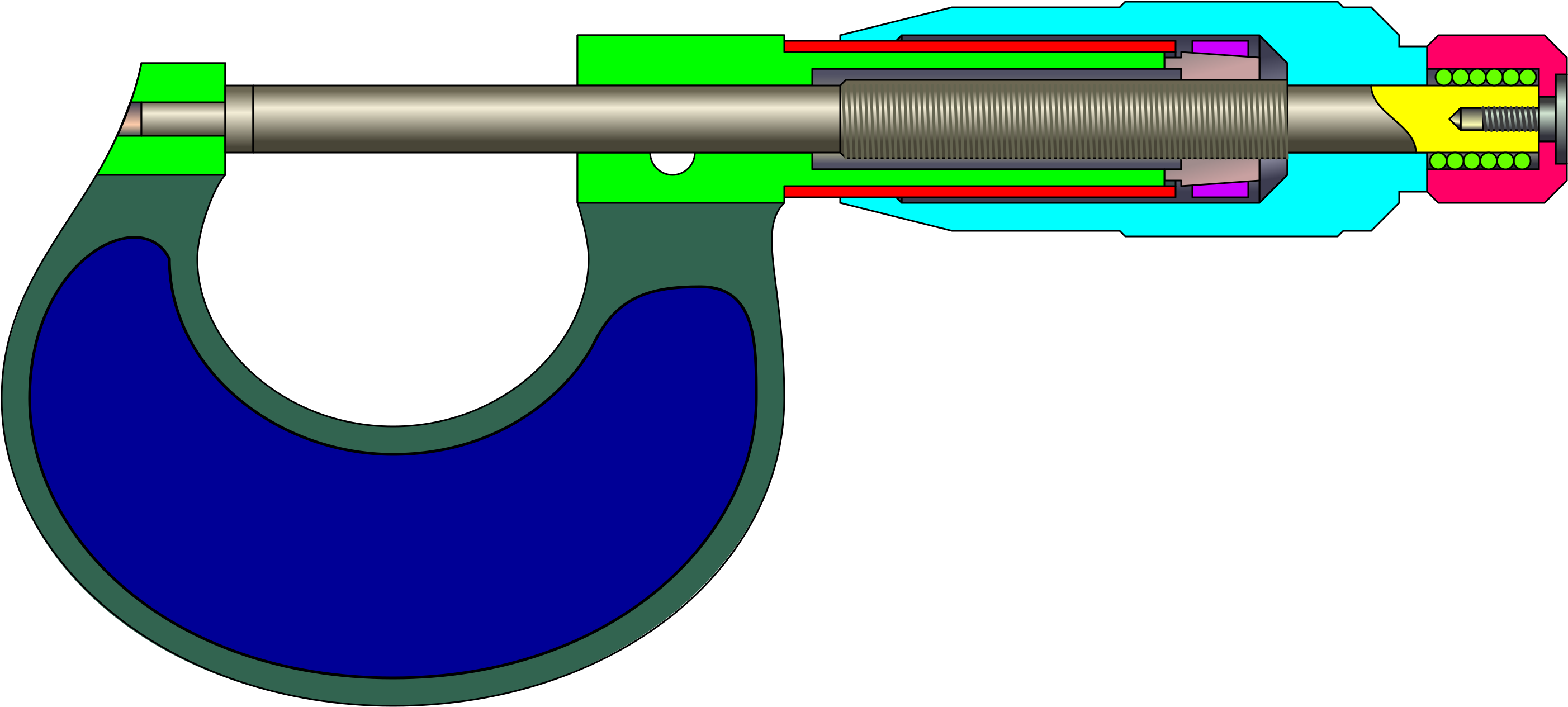 Micrómetro A01 - Micrometer Clipart (3600x1500), Png Download