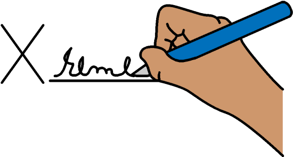 Someone Writing Their Signature Clipart (865x584), Png Download