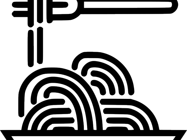 Spaghetti Clipart Svg - Black And White Pasta Clipart - Png Download (640x480), Png Download