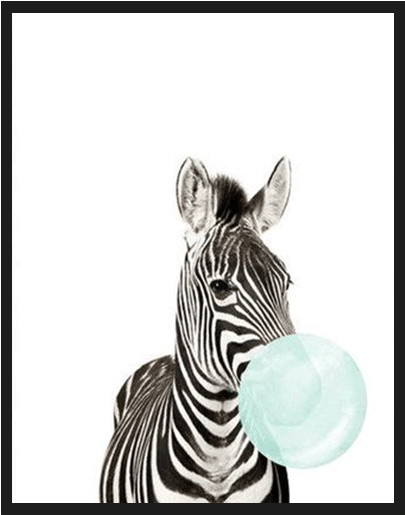 Bubble Animals Canvas Poster - Zebra Bubble Gum Art Clipart (600x600), Png Download