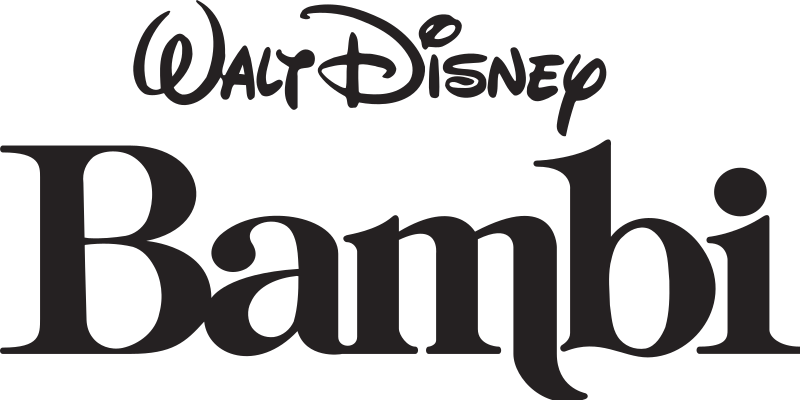 File Bambi Logo Black Svg Wikimedia Commons Simple - Logo Walt Disney World Png Clipart (800x400), Png Download