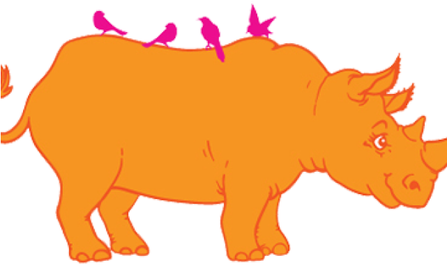 Rhino Clipart Transparent - Orange Rhino - Png Download (640x480), Png Download