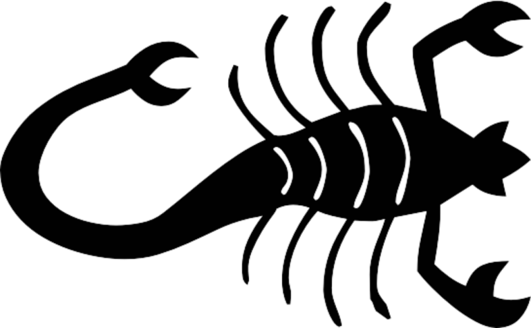 Escorpio Horã³scopo - Black Scorpion Silhouette Clipart (768x475), Png Download