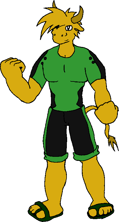 Buff Bodied Bovine Bull For A Buddy By Zackautumnrunner Clipart (413x766), Png Download