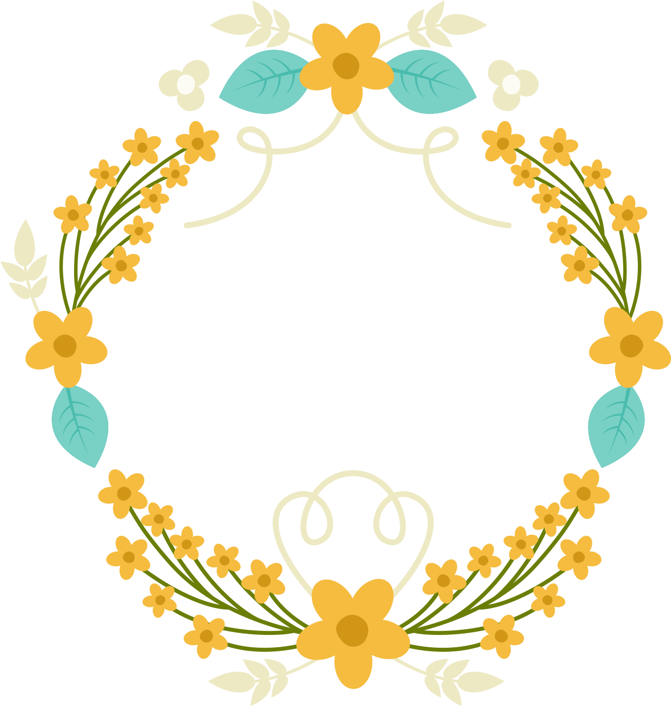 Garland Laurel Wreath Warm Color Simple Png And Psd - Sello De Calidad Pollo Clipart (1314x1381), Png Download