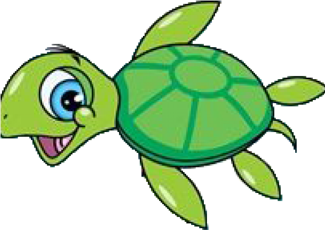 Swimming Clipart Friend - Sea Turtle Painting Cartoon - Png Download (640x480), Png Download