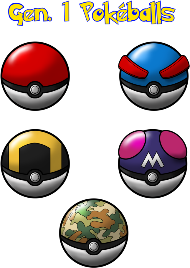 Pokeballs - All Pokeballs Gen 1 Clipart (800x1000), Png Download