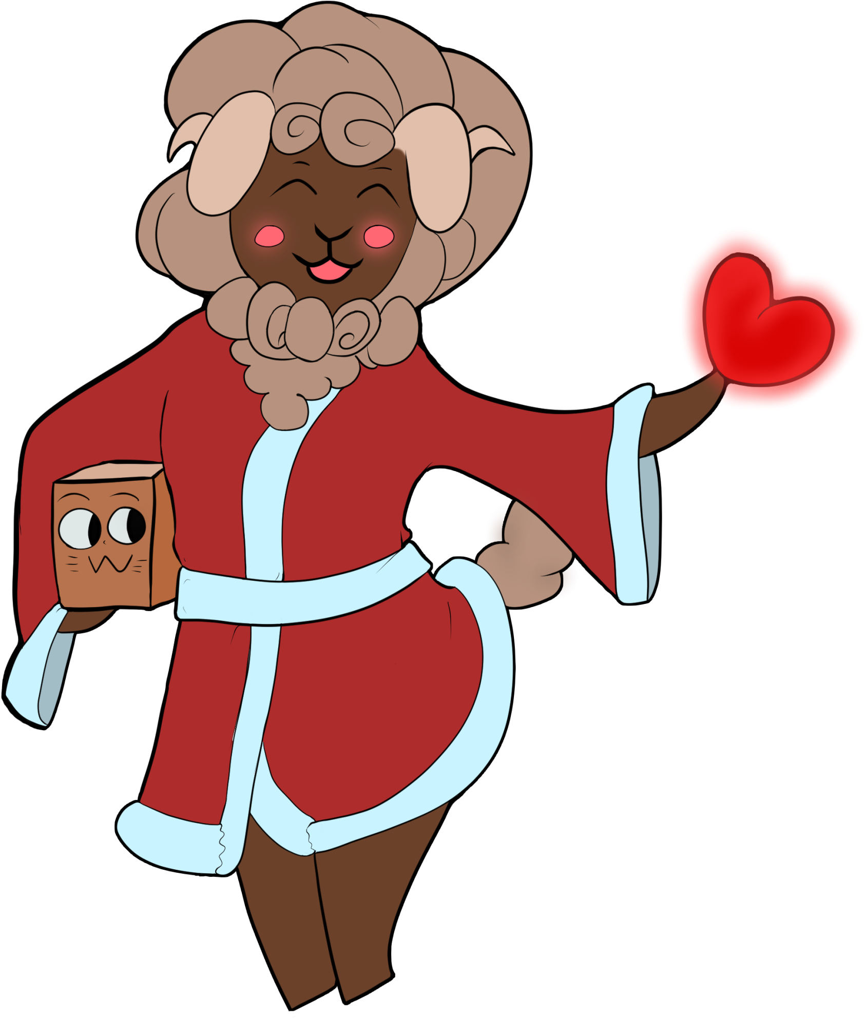 Christmas Sheep - Cartoon Clipart (2000x2316), Png Download