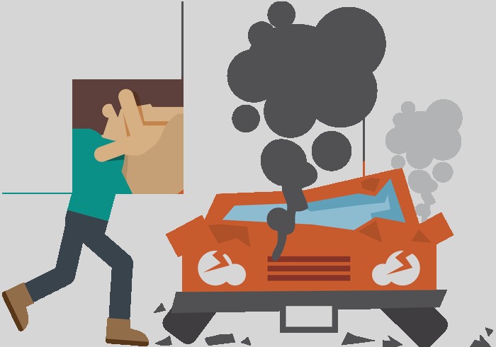 Car Crash Cartoon Png Clipart (700x490), Png Download