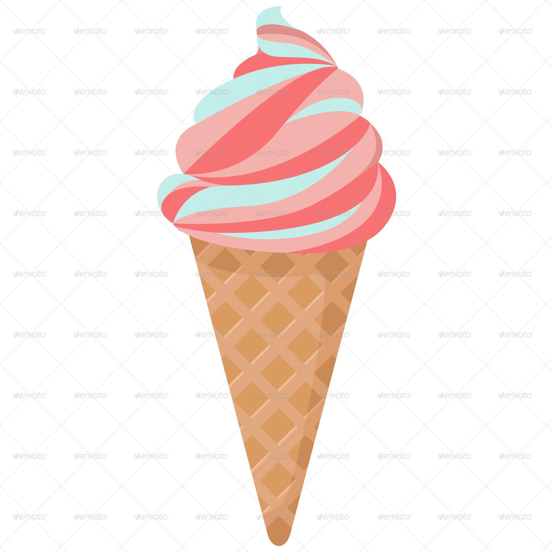 1 2 3 - Ice Cream Cone Clipart (1800x1800), Png Download