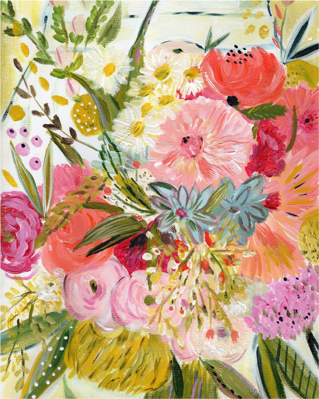 A Bouquet For Jeni [art Print] - Bouquet Painting Clipart (2048x2048), Png Download