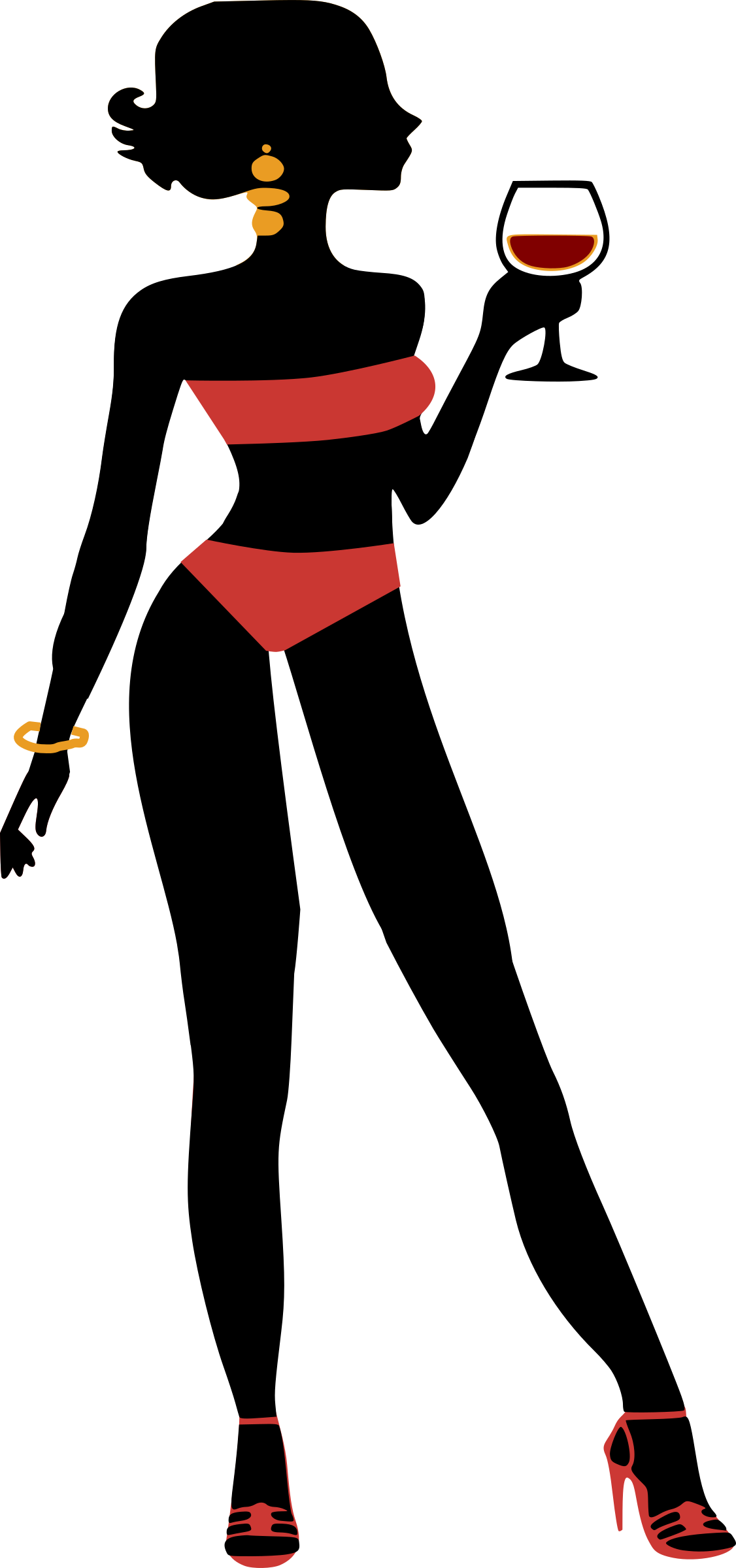 Clipart - Silhouette Bikini Png Transparent Png (1126x2400), Png Download