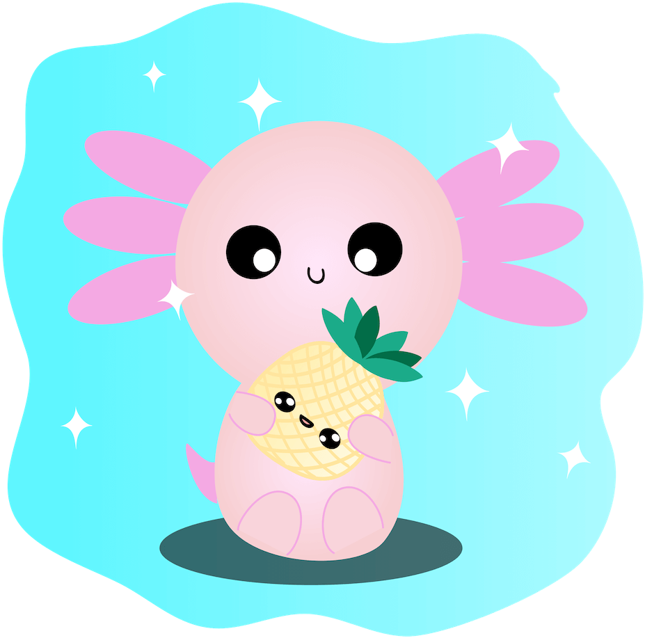 Axol The Axolotl Is The Main Character In Our Book - Cartoon Clipart (1000x1000), Png Download