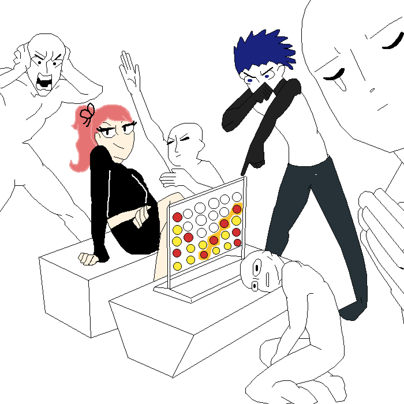 I Tink I Dont Wanna Play Whit She - Connect Four Draw The Squad Clipart (1400x1400), Png Download