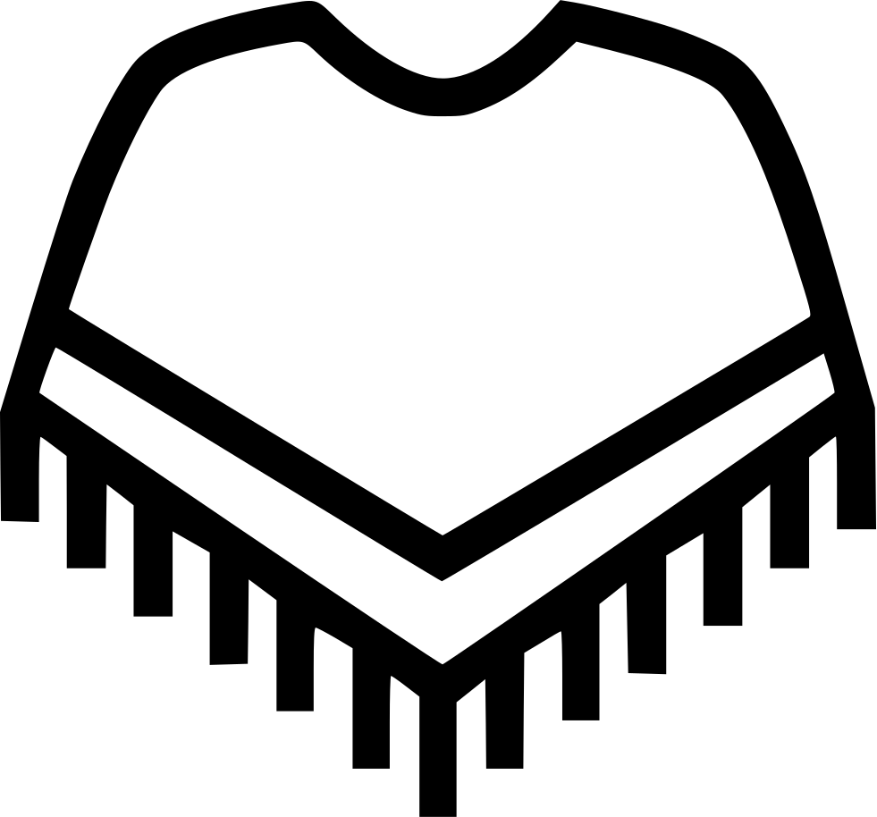 Svg Icon Free Download Transparent Background - Poncho Clipart Black And White - Png Download (981x914), Png Download