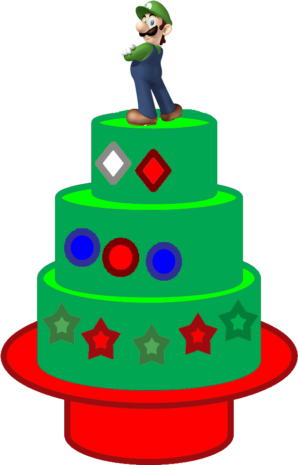 Luigi's Cake Missing Shape - Luigi Clipart (640x919), Png Download