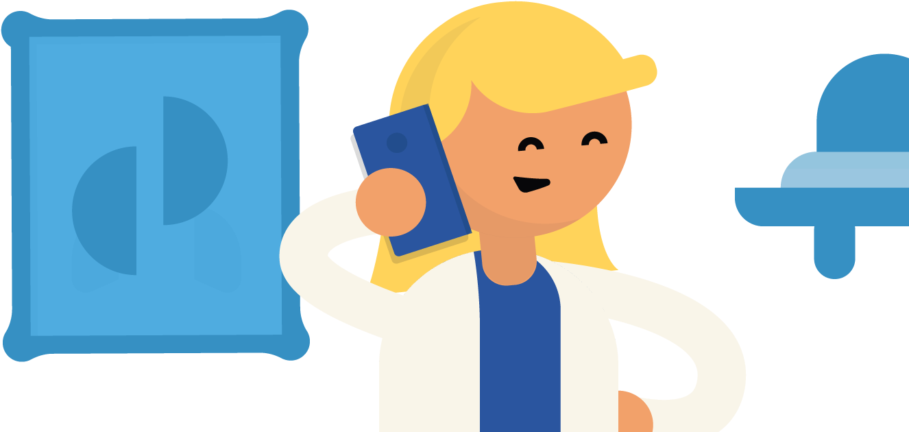 Scientist Calling Someone On Her Insured Phone Clipart (1446x723), Png Download