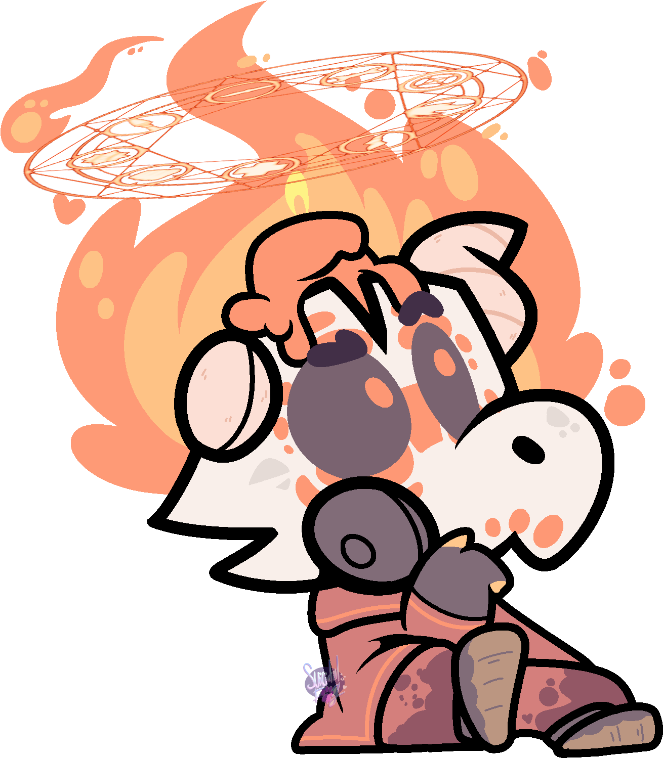 Fire Man [ Commission Artwork ] - Cartoon Clipart (1426x1613), Png Download