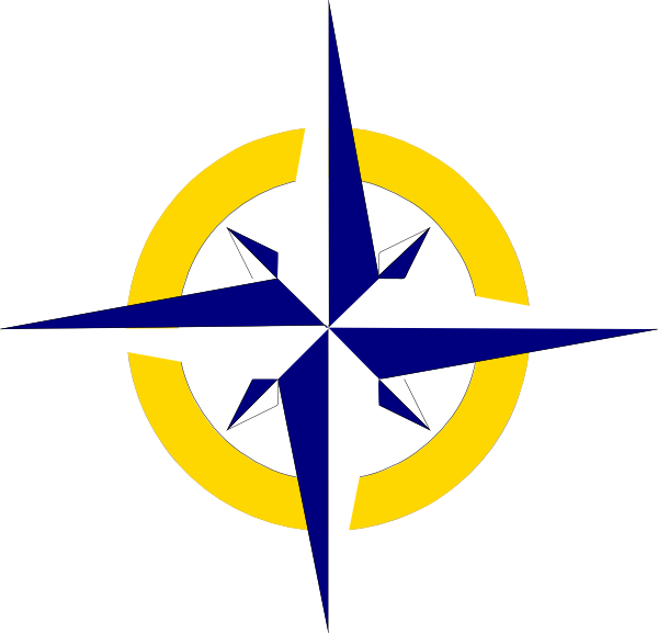 Compass Svg Clip Arts 600 X 577 Px - Blue And Yellow Compass - Png Download (600x577), Png Download